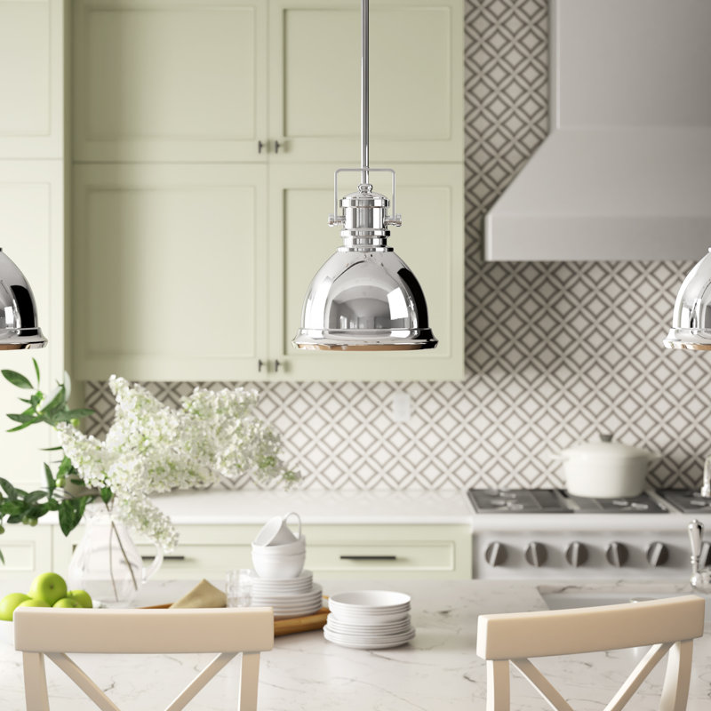 Luminaire suspendu à 1 lumière Pattonsburg, Nickel poli