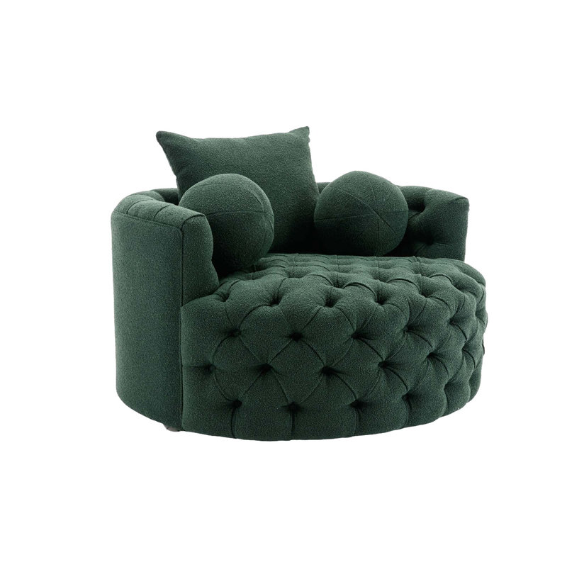 Fauteuil demi-tonneau Modern, Polyester émeraude