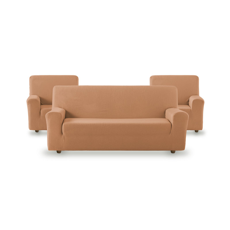 Rustica Sofa Slipcover, Set 3+1+1 Seats, Orange