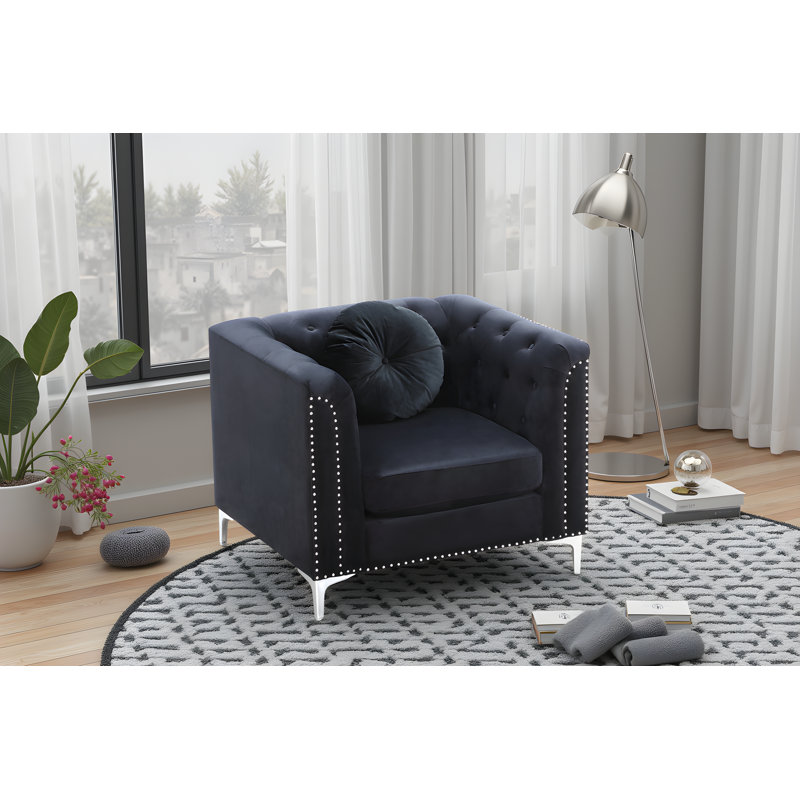 Fauteuil Colmar, Velours noir
