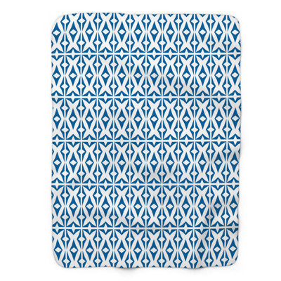 White Patterns - 1 Piece Premium Sherpa Blanket