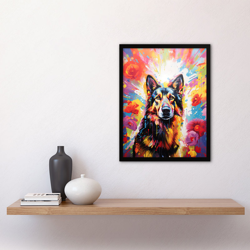 German Shepherd Dog Bright - Single Picture Frame Print