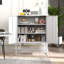 Buffet en métal robuste avec armoire de rangement moderne en acier avec 2 tablettes, armoire d'appoint autoportante avec portes magnétiques pour la chambre à coucher, la cuisine et le bureau personnel, conception anti-basculement facile à assembler-973852620