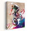 «Vibrant Mountain Biker», art mural contemporain abstrait avec paysage de montagne-129154290