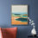 Toile encadrée de qualité supérieure turquoise et orange II - prête à être accrochée