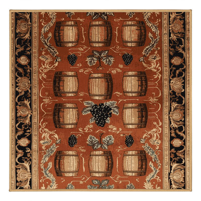 Machine Washable French Brown Area Rug