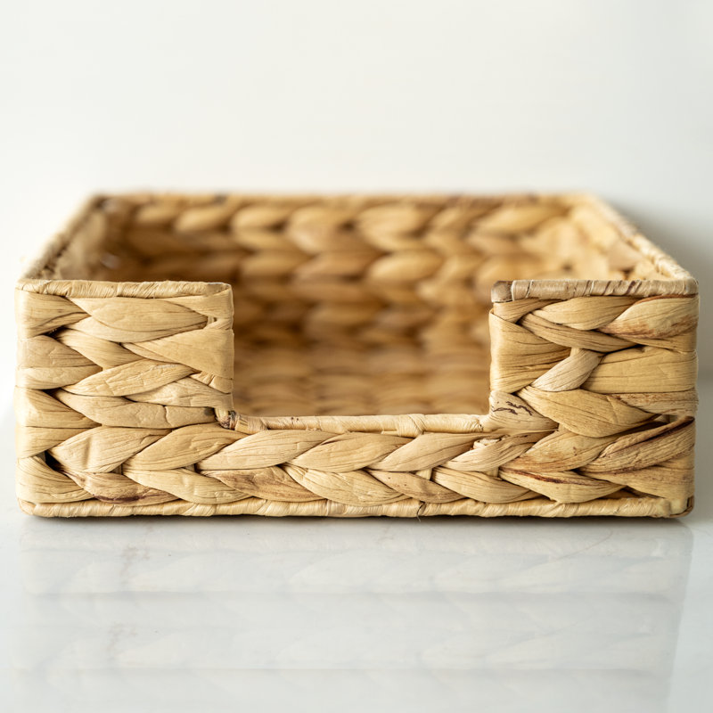  StorageWorks Wicker Napkin Holder, Wicker Baskets and Serving Tray for Kitchen, Rattan Napkin Holders for Tables