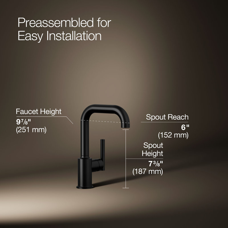 Purist® Bar Faucet with Accessories, Matte Black