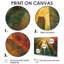 Vert, rouge, urbain, rétro, gratte-ciel III, impression d'art mural gratte-ciel-1186548880-1186548881