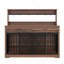 Meuble pour chien de 55,1 po pour chiens de grande taille ou de taille moyenne, table cage robuste avec 2 tiroirs et tablettes de rangement, meuble télé, table de bout pour 2 chiens avec verrous séparateurs, brun
