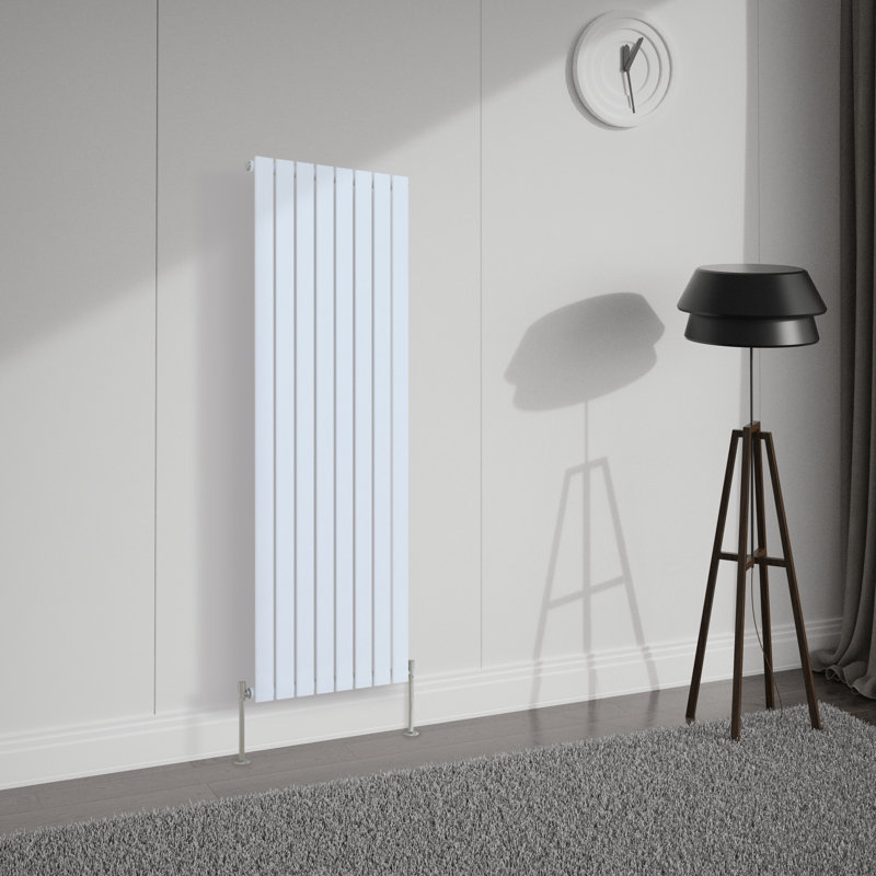 Shonnard Vertical Single Flat Panel Radiator, Gloss White, 160cm H x 54.4cm W