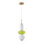 This Exquisite LED Pendant Is In A Gold Finish. The Frame Is Made Out Of Metal, And It Comes With A White And Green Glass Shade. The LED Bulb Is Integrated Into The Frame. The Adjustable Cord Link Makes This Fixture Suitable For Most Ceiling Heights.