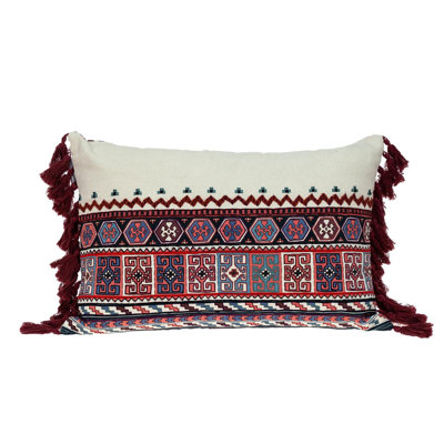 Geometric Polypropylene Reversible Throw Pillow