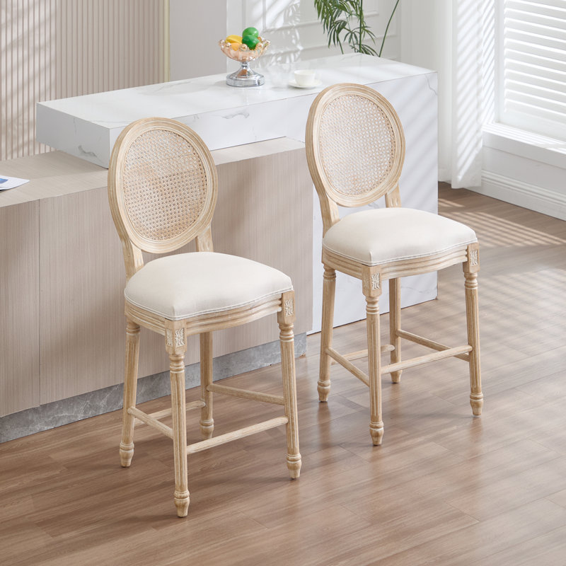 Ensemble de 2 chaises de bar 43,31 po de hauteur de style champêtre French Country