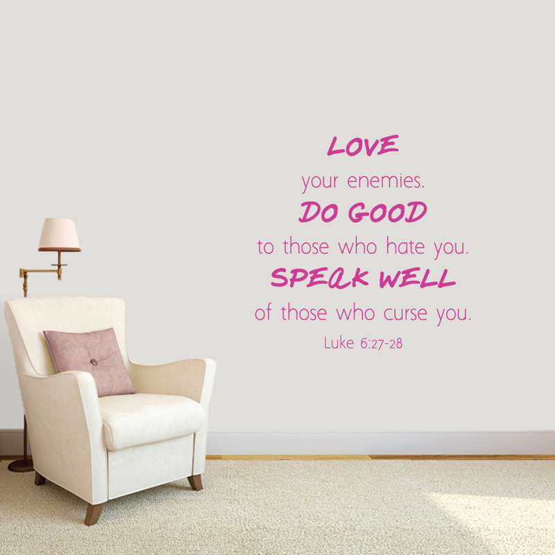 Décalcomanie murale love your ennemis Wicklund, Rose vif