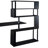 Home Office Computer Desk L-Shaped Corner Table, Rotating Computer Table With 5-Tier Bookshelf, Four Installation Methods, Lockable Casters (Black)