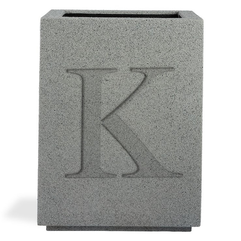 Monogram Composite Planter Box, Gray, K