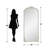 Solid Wood Carved Right Angle Micro Arch Weathered Full-Length Mirror