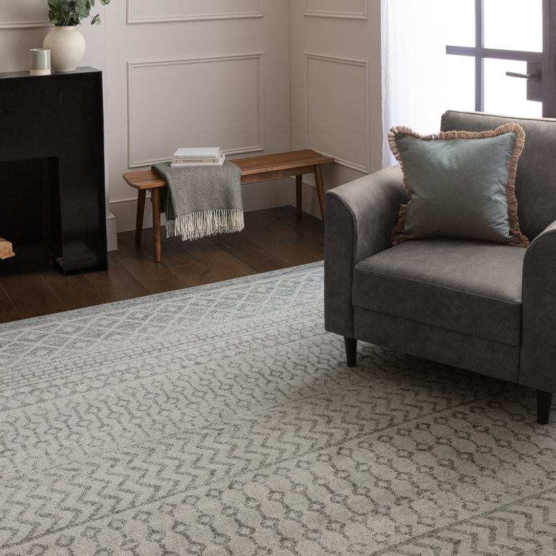 Persinger Machine Woven Grey Indoor Rug, Rectangle 160 x 230cm