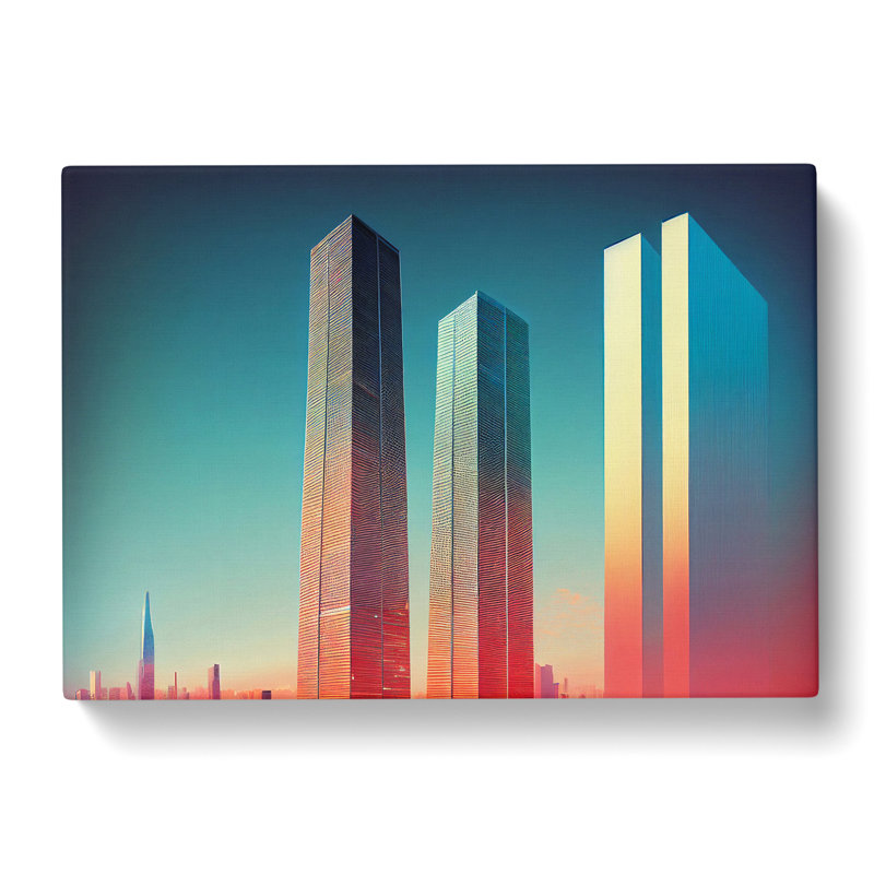Charming Skyscraper Skyline - Wrapped Canvas, 40cm H x 60cm W x 3cm D