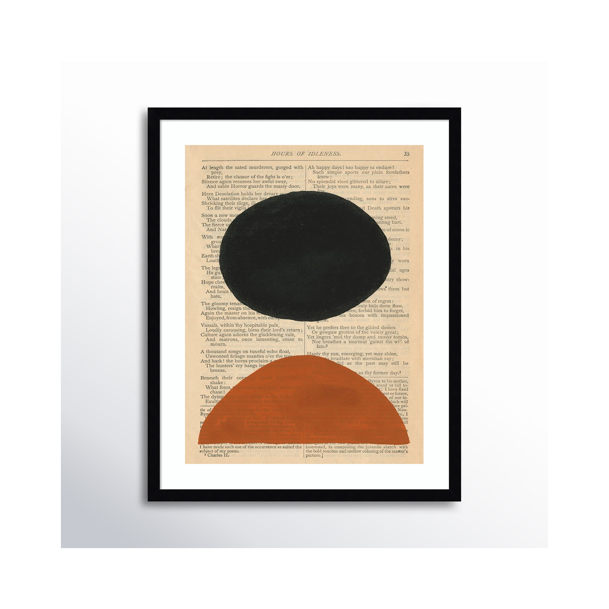 Modern Prose III by W. Stramel, 41.38" H x 33.38" W x 0.88" D, Black Framed Paper