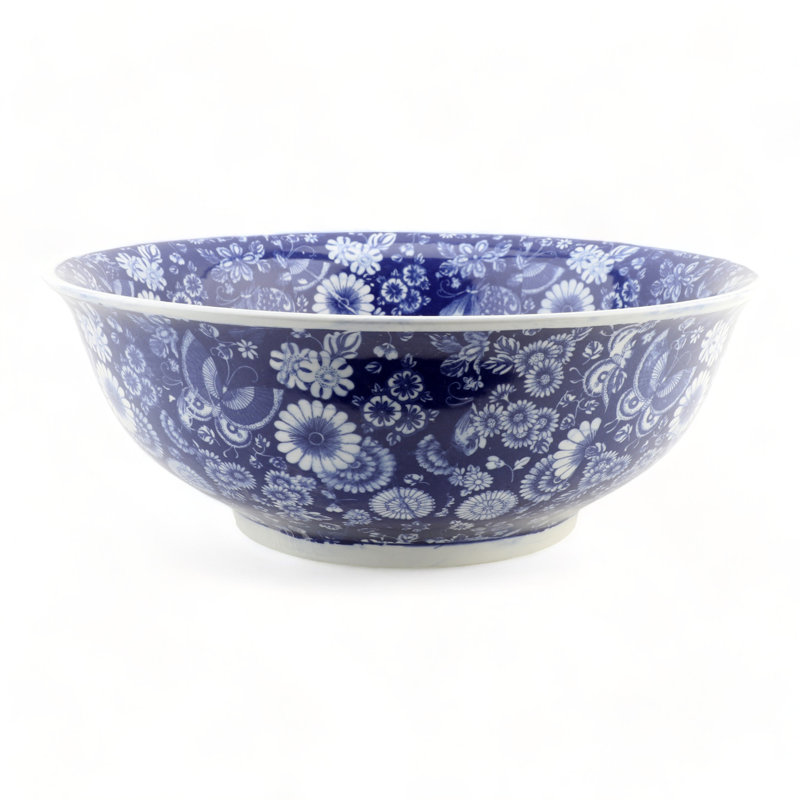 Porcelain China Decorative Bowl, 6" H x 16" W x 16" D
