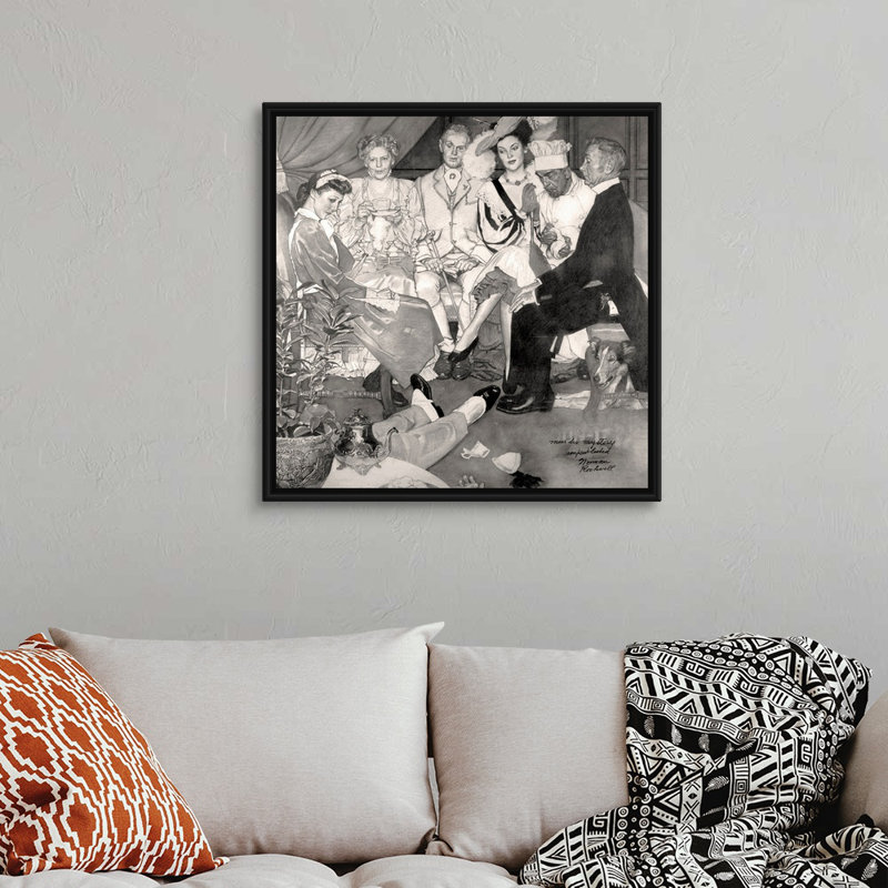 Murder Mystery, art mural sur toile, H 32 po x l 32 po x P 1,75 po, Cadre flottant noir
