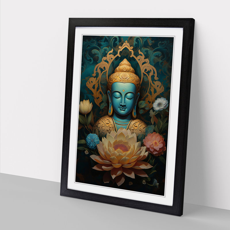 Buddha Victorian Art - Framed Print, Black Framed, 64cm H x 46cm W x 2cm D