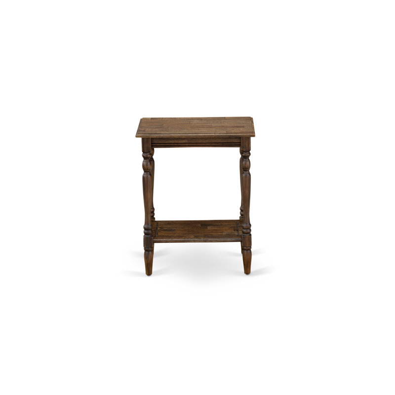 Bedford Night Stand - Rectangle End Table with Open Storage Shelf for Bedroom, Distressed Jacobean, Distressed Jacobean