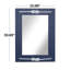 Miroir mural en bois bleu avec corde nouée