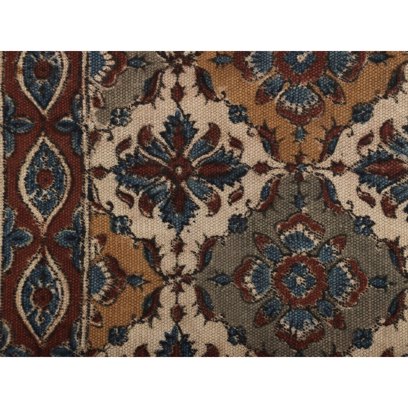 Taffy Kalamkari Printed Yoga Carpet From Telangana - Vibrant Hand Block Printed