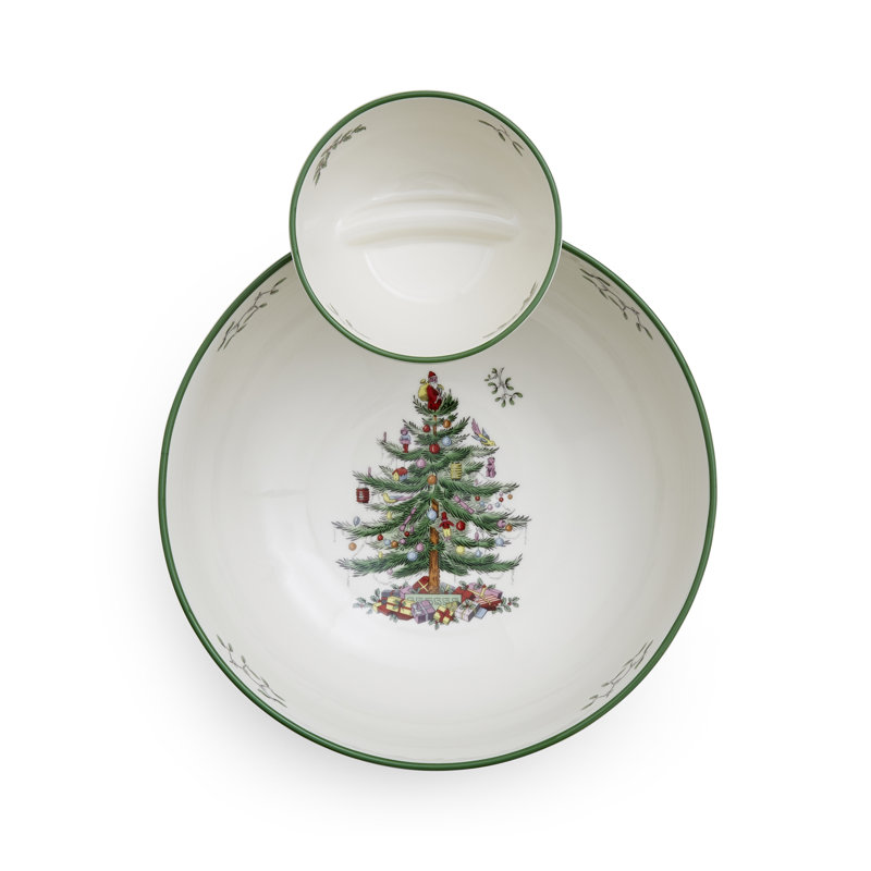 Christmas Tree TIERED CHIP AND DIP 10"
