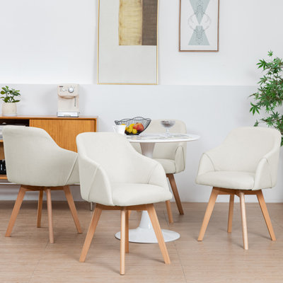 Fegan Swivel Linen Upholstered Back Side Chair