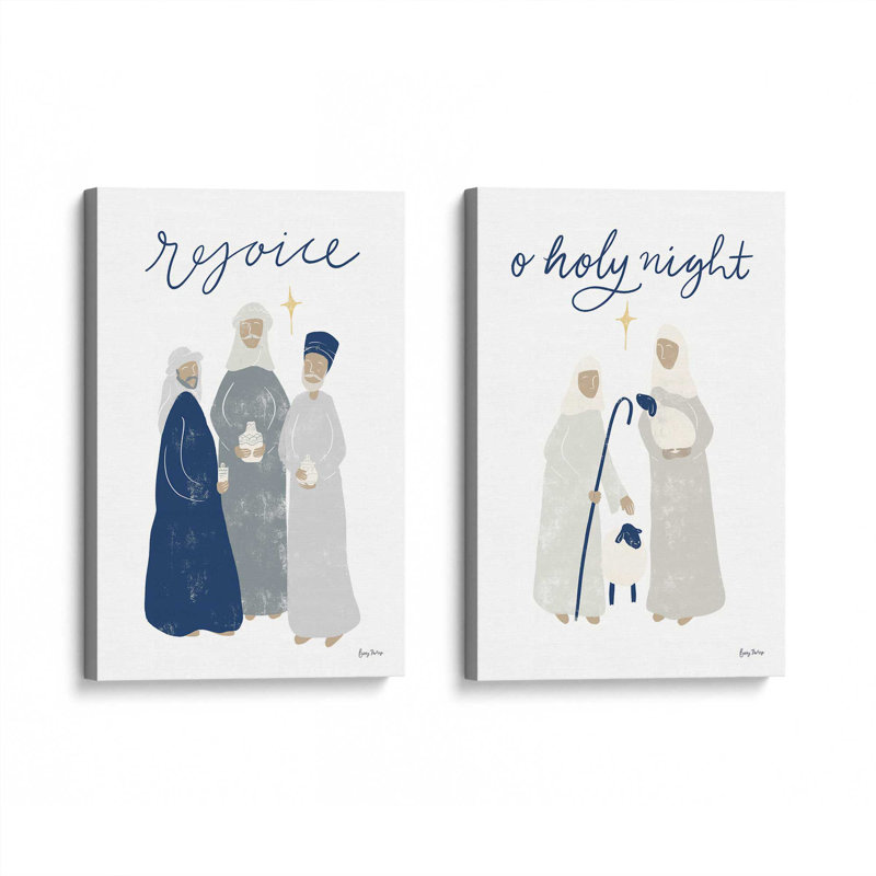 Bethlehem's Glow II, ensemble de 2 impressions sur toile, H 18 po x l 24 po, Toile tendue, Toile tendue