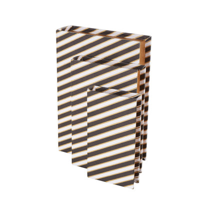 Cole And Grey Faux Leather Faux Book Storage Decorative Box With White And Gold Stripes