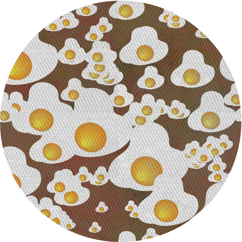 Brun Dagny/Tapis décoratif grise, Rond 3 pi