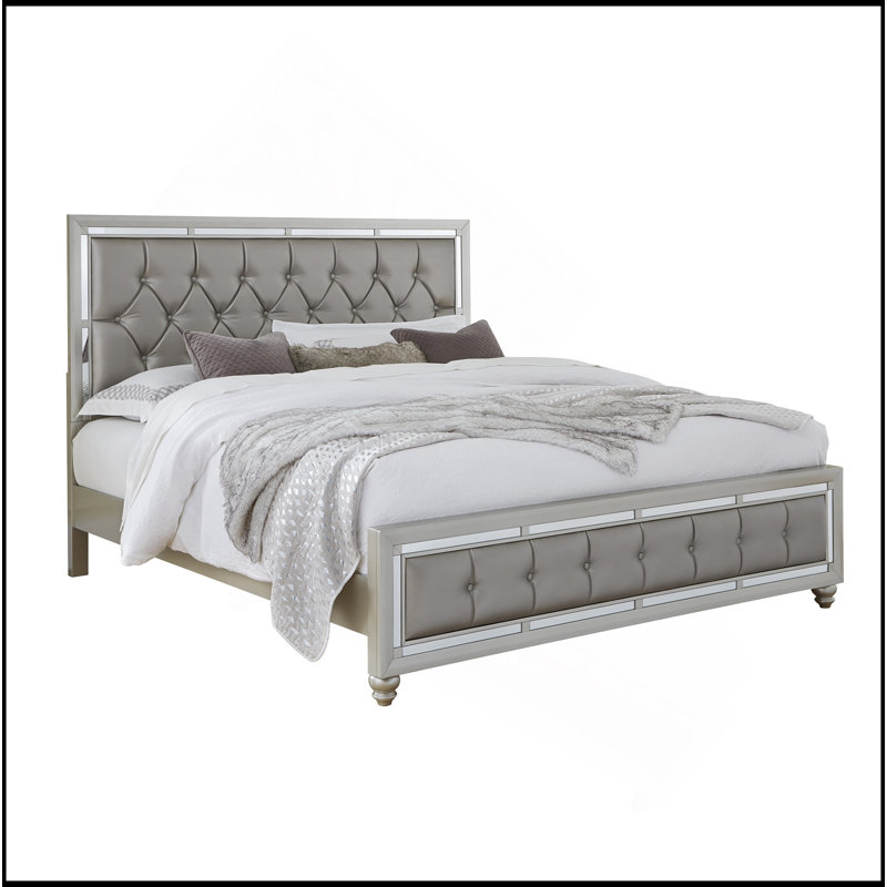 Lit en argent CHLOE GEMSTONE, Lit double