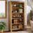 Rustic Solid Wood 5-Shelf Bookcase - Farmhouse Style Open Storage Shelving Unit For Living Room/Office-1700815707