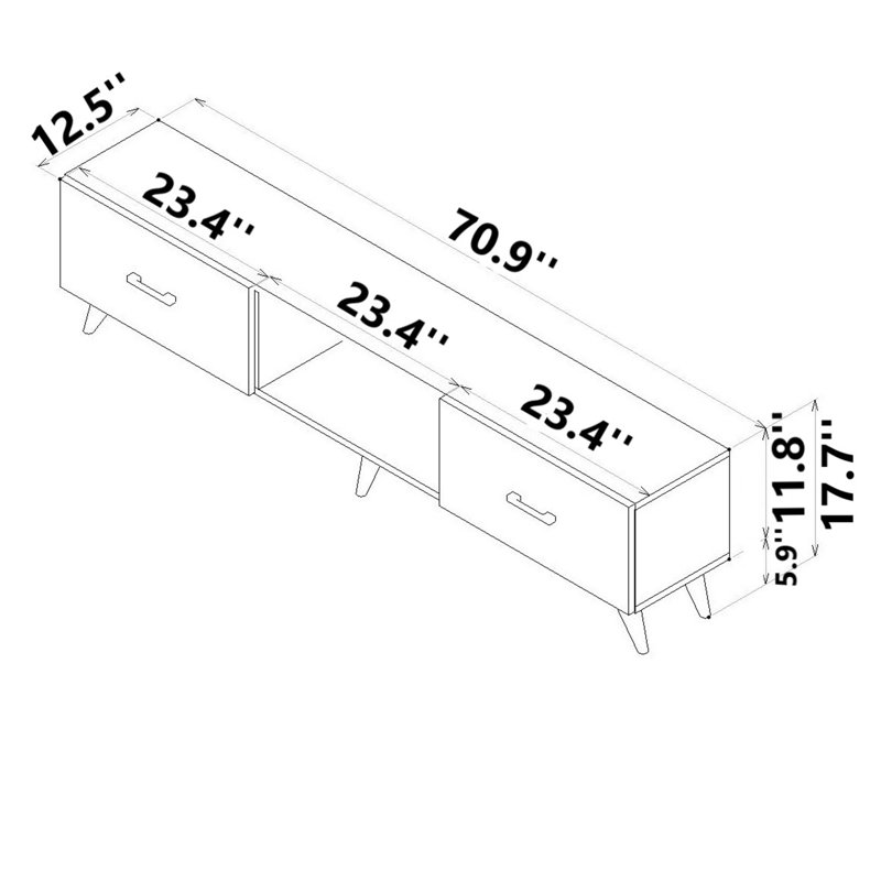 Crédence de rangement l 70,87 po Jasaun