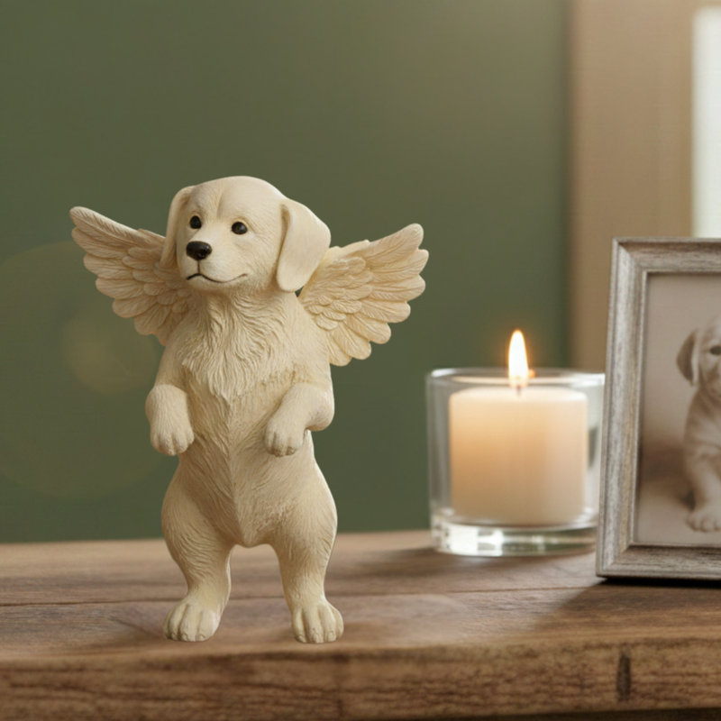 Figurine de chien ange en résine