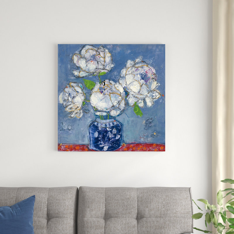 Vase de pivoines 1, H 30 po x l 30 po
