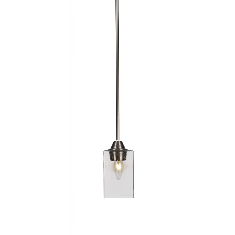 Luminaire suspendu avec tige en verre 4 po Lera Paramount, À bulles, H 58,75 po x l 4 po x P 4 po