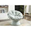 Chaise d'appoint pivotante 360 avec coussin - base en chenille pour salon bleu
