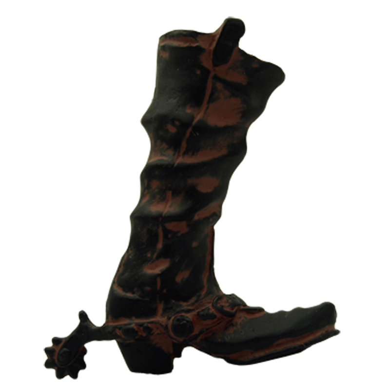 Poignée fantaisie fantaisie pour chaussures, Noir avec terre cuite délavée, Droite