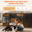 Mobilier de caisse en bois pour chien, grand chenil avec plateau de rangement, cage intérieure pour animal