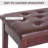 Faux Leather Covered Duet Piano Bench, Brown, With Strong Wooden Support Chair, Stable Base