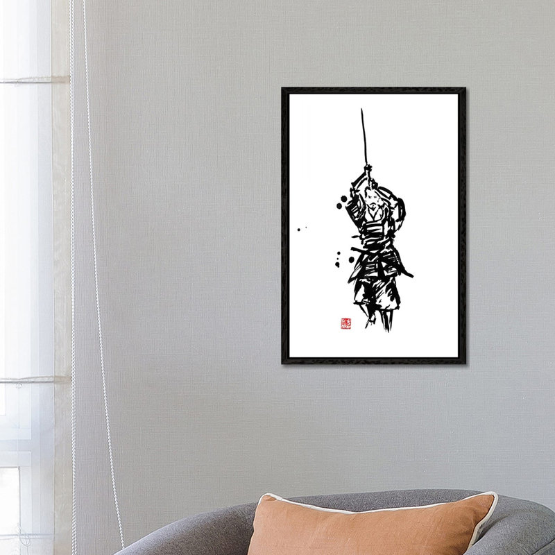 En Garde by Péchane - Print on Canvas, 66.04 cm H x 45.72 cm W, Black Framed