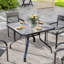 Square Tempered Glass Patio Dining Table with Umbrella Hole