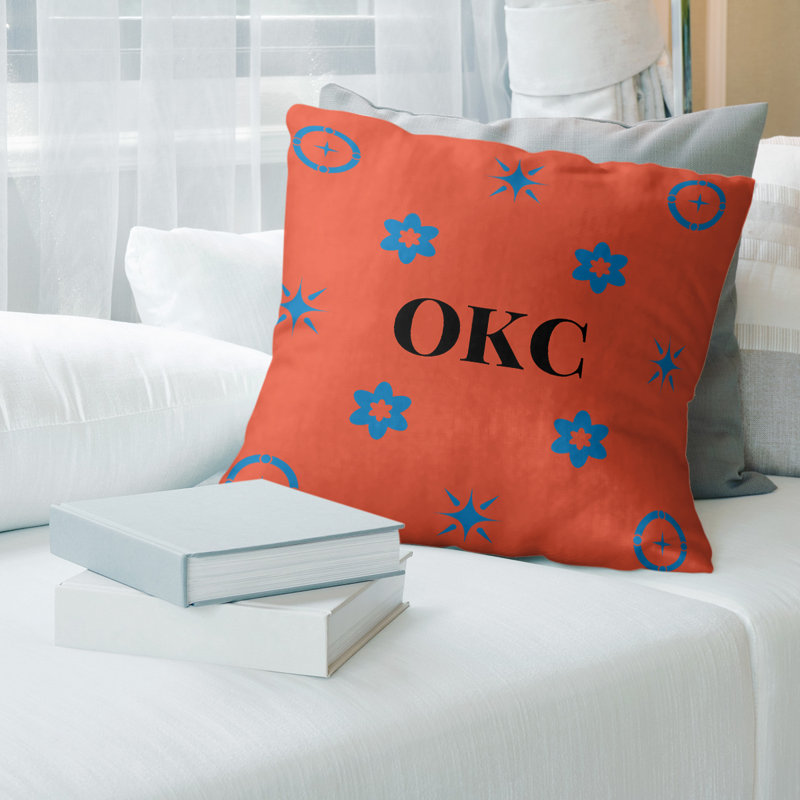 Oreiller Oklahoma City, Oklahoma City - bleu / orange, H 16 po x l 16 po