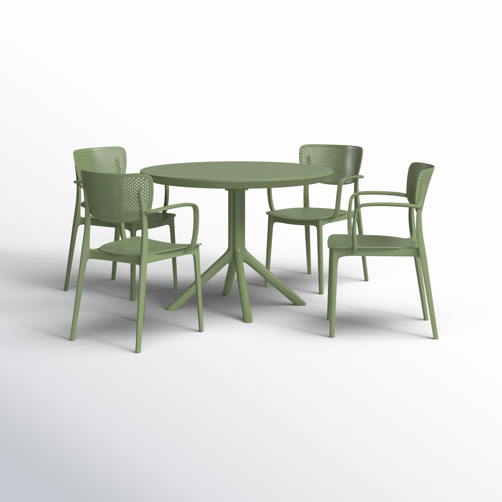 Farrah 41" Patio Dining Set, Olive Green